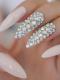 24 PCS Drag Nail Pink And Rhinestones