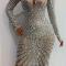 Custom Full Pearl & Rhinestone Dress