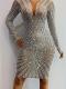 Custom Full Pearl & Rhinestone Dress