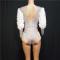 White Floral Pearl Leotard