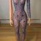 Full rhinestone single sleeve bodysuit