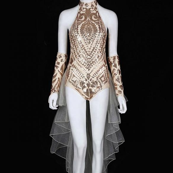 Beautiful Sequin Leotard Diva Showgirl Drag Queen Cabaret Show Dancer