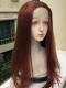 Reddish brown long straight synthetic wig