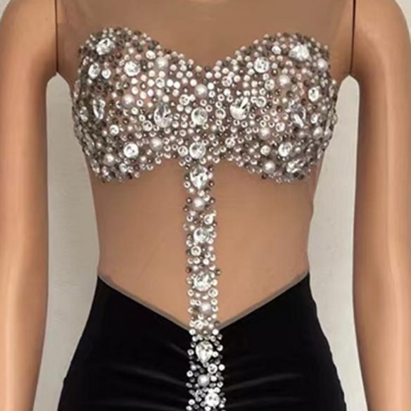 Back Fringed Sexy Drag Bodysuit