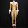 Gold Rhinestone Fringe Bodysuit