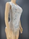 White Tassel & Rhinestone Leotard