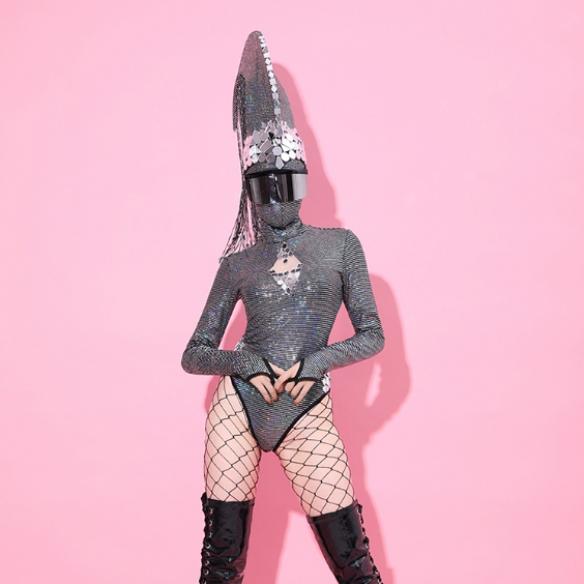 Silver Futuristic Rave Leotard