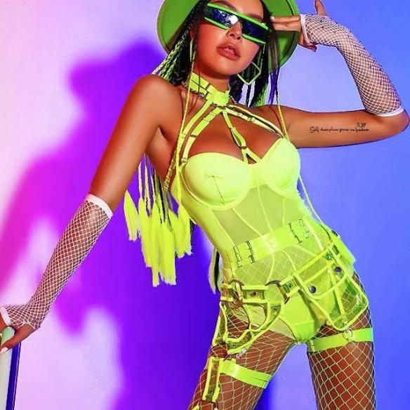 Full set fluorescence green suit