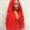 Red Curly Synthetic Drag Wig