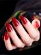 Glossy Wine Red Pointed Fake Nails 