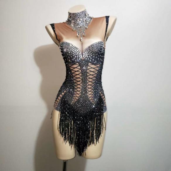 Black Tassel Short Dress