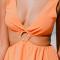 Penelope V-Neck O-Ring Back Tie Ruched Dress