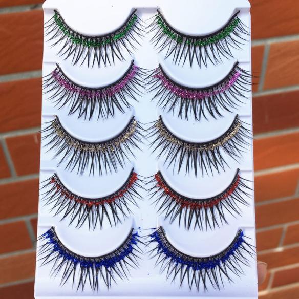 Various Colors Glitter False Lashes