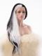 Half Black Half White Gothic Drag Wig - Style - Neon