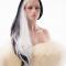 Half Black Half White Gothic Drag Wig - Style - Neon