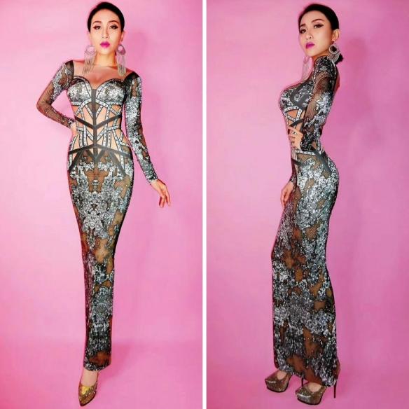 Black Bandge Pattern Dress 