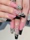 24 Pieces pink rhinestone drag nail