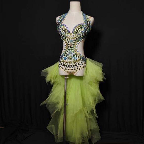 Multi- color Rhinestone Tail Outfit