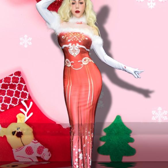 Christmas Long Dress (include gloves)