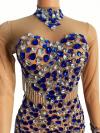 Blue Rhinestones Dress