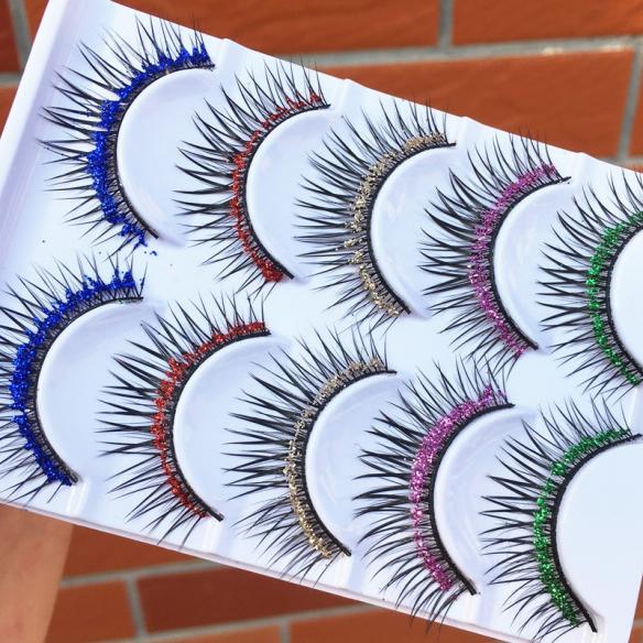 Various Colors Glitter False Lashes