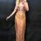Golden Fringe Rhinestones Nude Dress