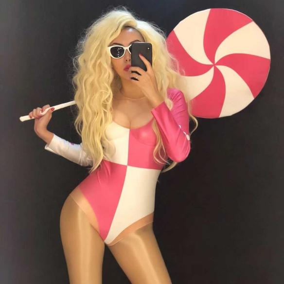 Pink & White Bodysuit (Lollipop)