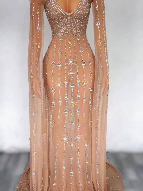 Pale Pinkish Grey Tulle Dress