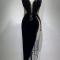 Black rhinestone tube top dress