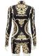 Black with golden pattern bodysuit