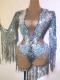 Sliver Fringed Sequin Leotard