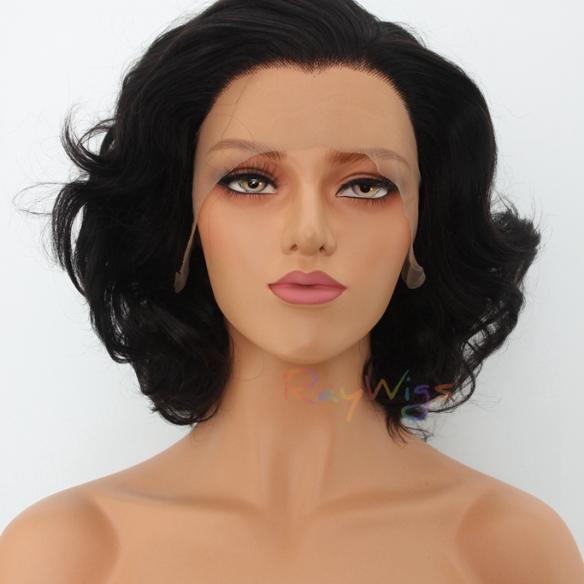 Human Hair Full Lace Wig Curly Ash Brown