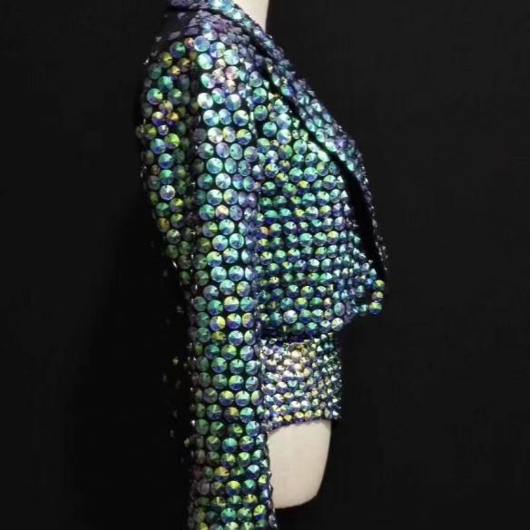 Customize hand made dark green suits (include gloves）