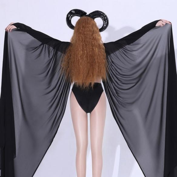 Black Long Sleeve Halloween Costume Cloak