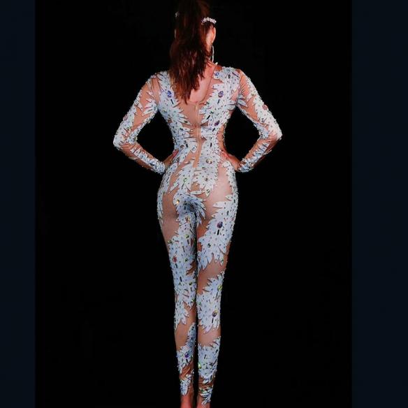 Multi-color Rhinestone Bodysuit