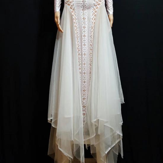 white tulle robe