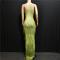 Green Fringe Rhinestones Split Dress