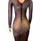 Black & nude color rhinestone mesh dress