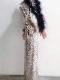 Custom sequin & feather long dress