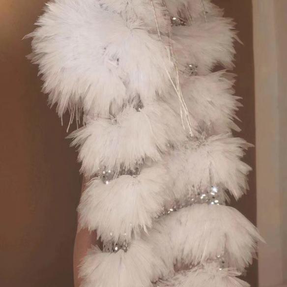 Long White Mesh Cloak