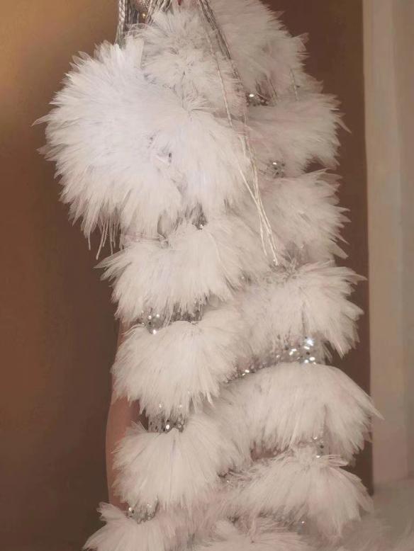 Long White Mesh Cloak