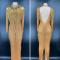 Gold Sequin Tassel Backless Dress