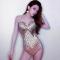 Shiny Gold Rhinestones Sequins Transparent Bodysuit