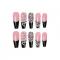 24 Pieces pink rhinestone drag nail