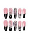 24 Pieces pink rhinestone drag nail
