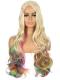 Blonde mix rainbow color wig