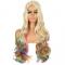 Blonde mix rainbow color wig