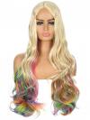 Blonde mix rainbow color wig