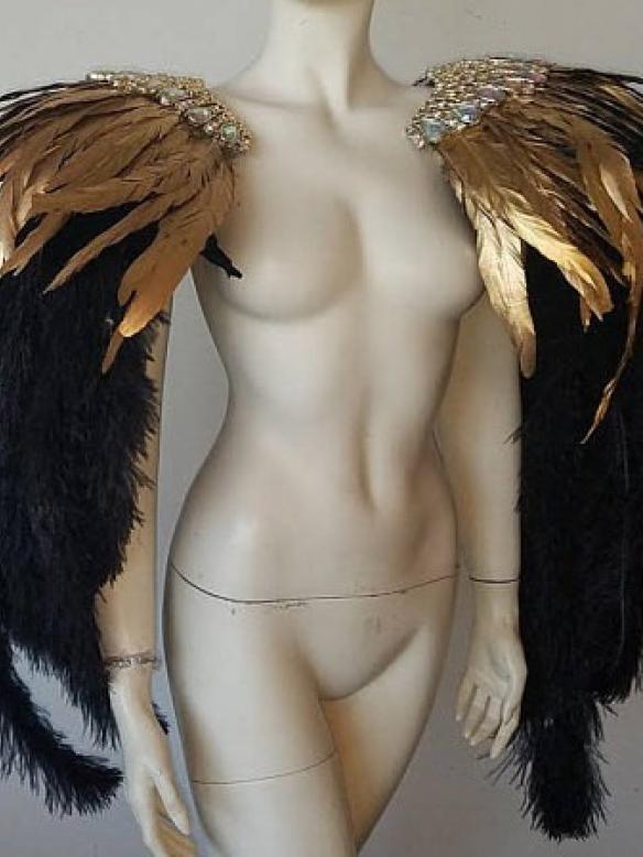 Golden Ostrich Feather Cape