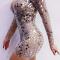 V Shape Sequin Dress